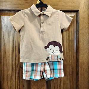 24m Baby Monkey Polo and Shorts Set Child of Mine